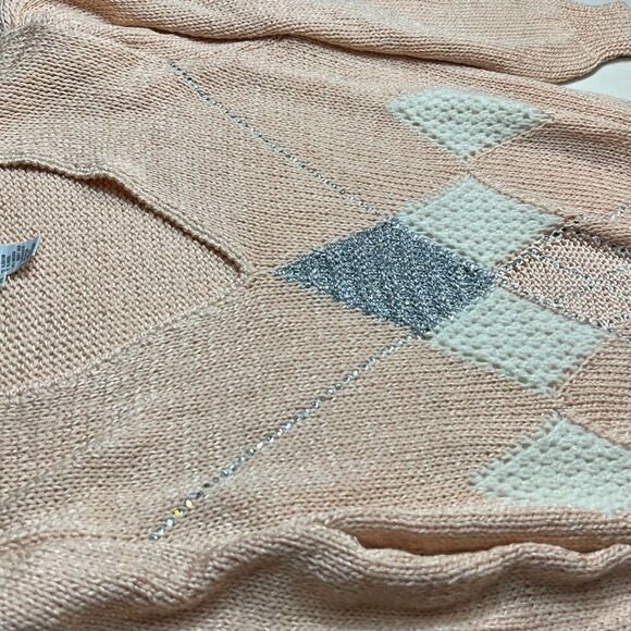 Vtg Nannell Women’s Hand Knit Sweater wool & Angora Rabbit Hair Peach Color M - Picture 9 of 12